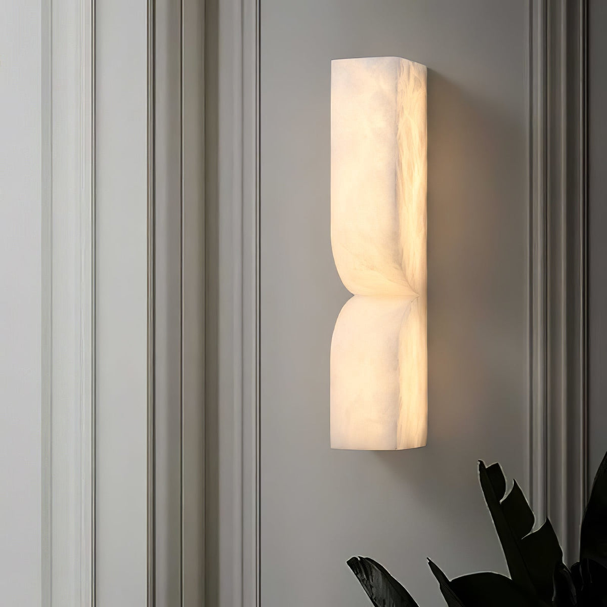 Alabaster Wall Sconce with Adjustable Light Direction