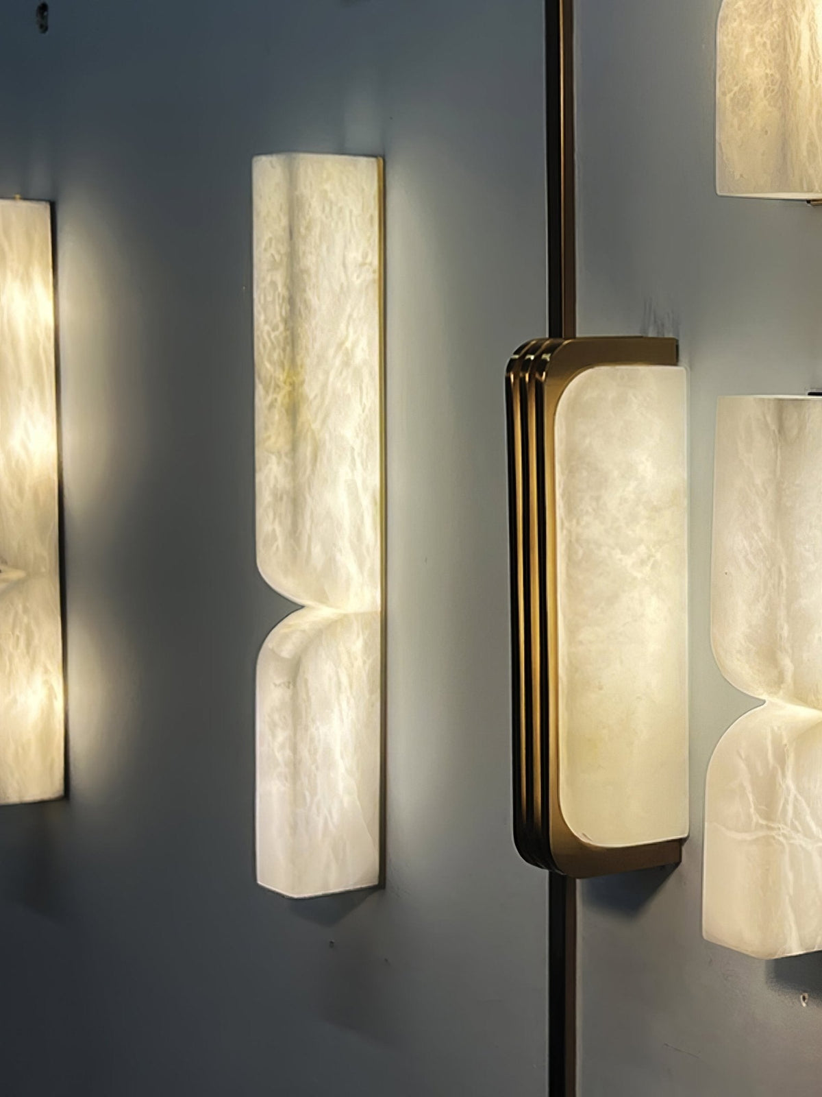 Alabaster Wall Sconce with Adjustable Light Direction