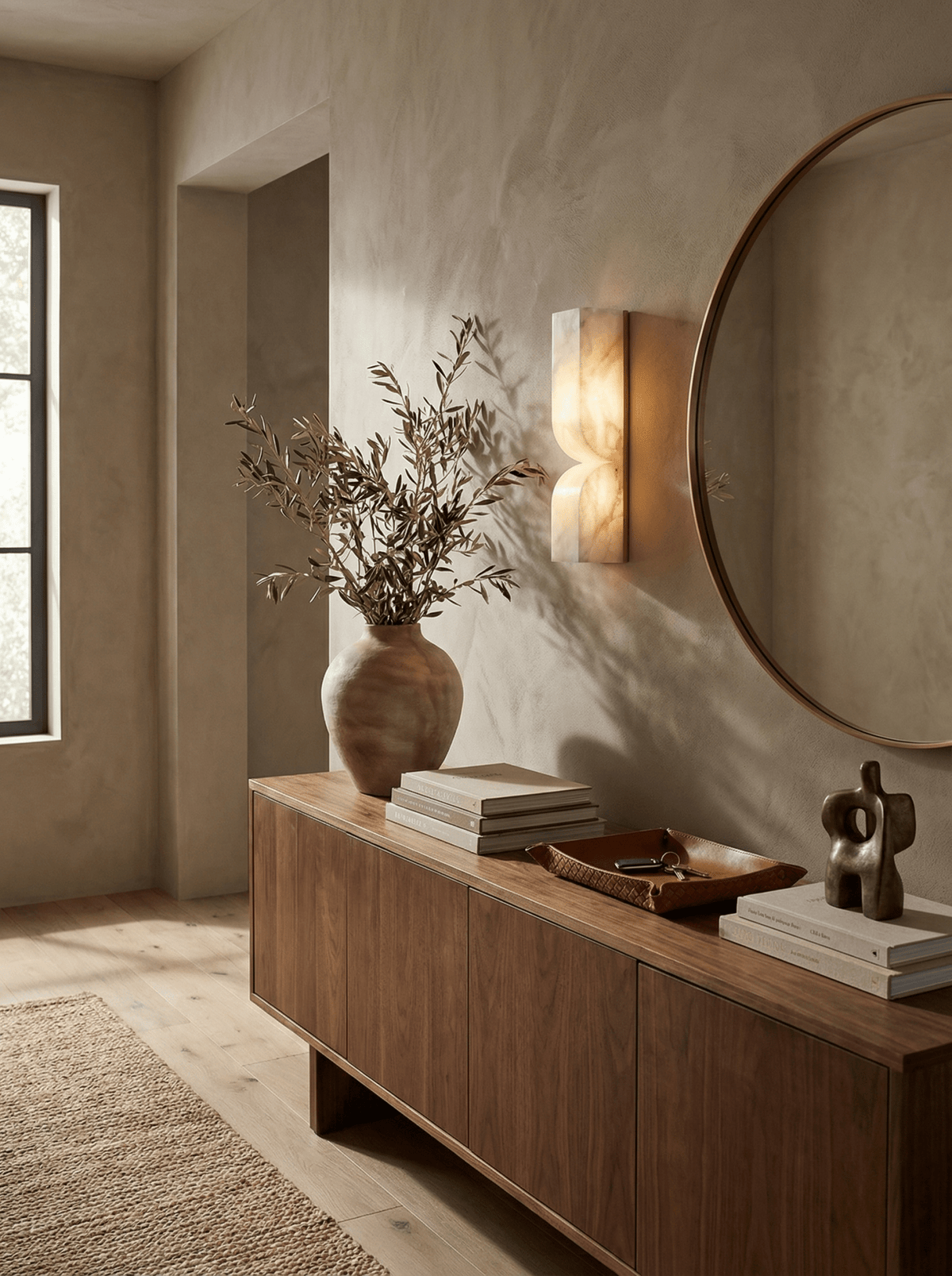 Alabaster Wall Sconce with Adjustable Light Direction