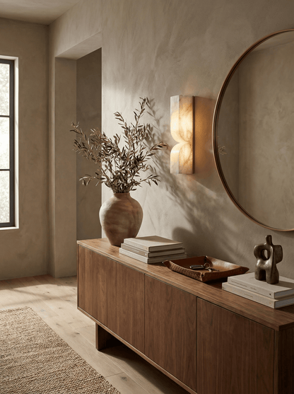 Alabaster Wall Sconce with Adjustable Light Direction