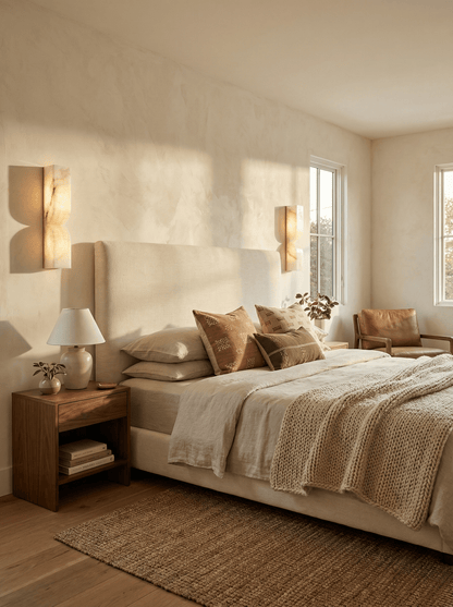 Alabaster Wall Sconce with Adjustable Light Direction