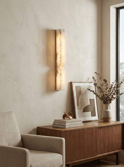 Alabaster Wall Sconce with Adjustable Light Direction
