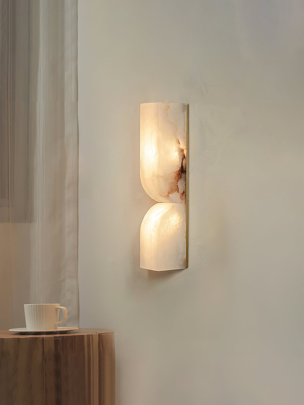 Alabaster Wall Sconce with Adjustable Light Direction
