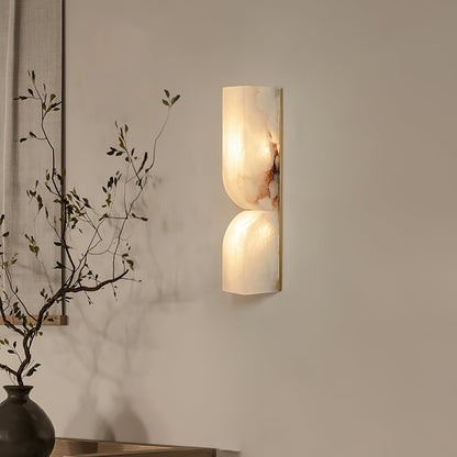 Alabaster Wall Sconce with Adjustable Light Direction