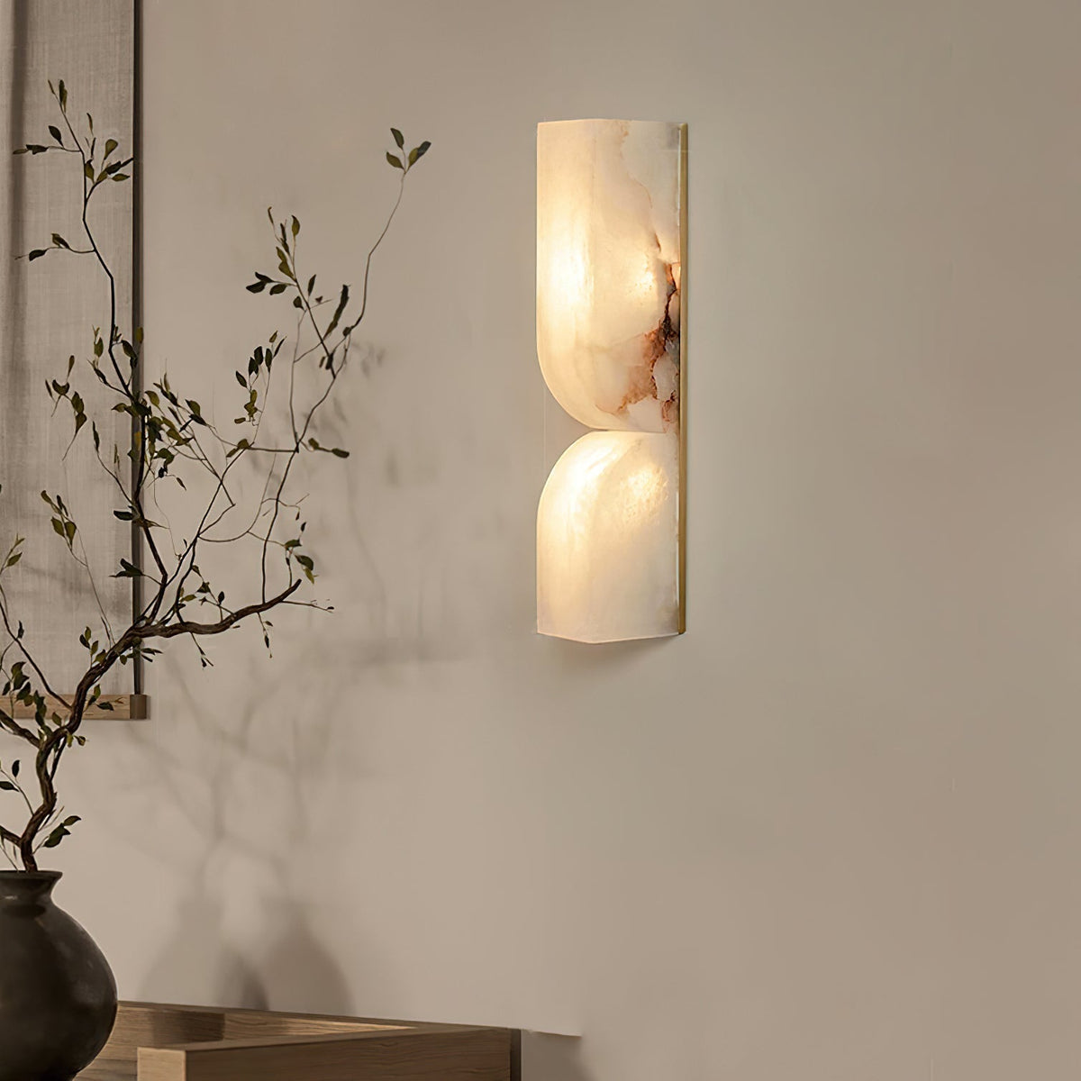 Alabaster Wall Sconce with Adjustable Light Direction
