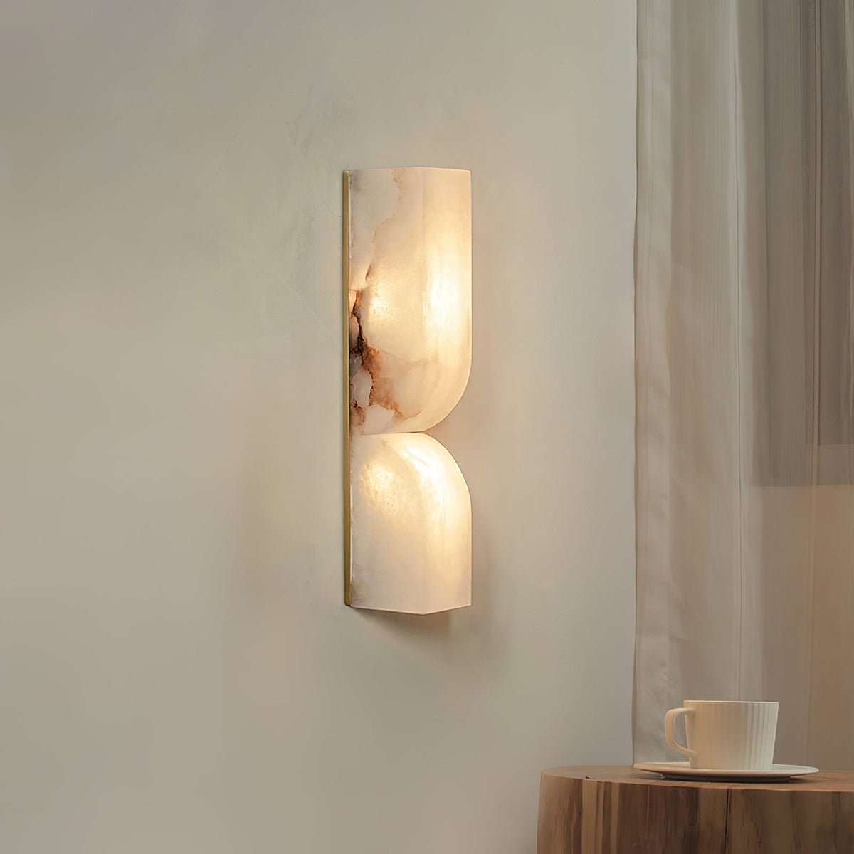 Alabaster Wall Sconce with Adjustable Light Direction