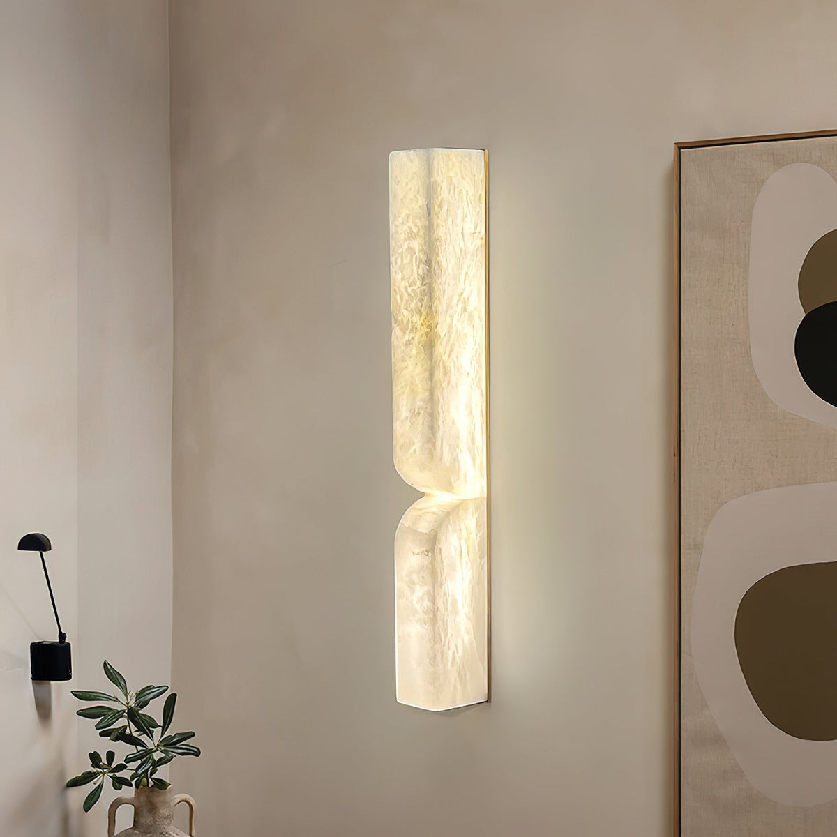Alabaster Wall Sconce with Adjustable Light Direction
