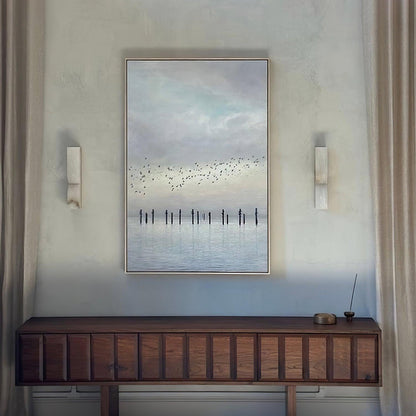 Alabaster Wall Sconce with Adjustable Light Direction