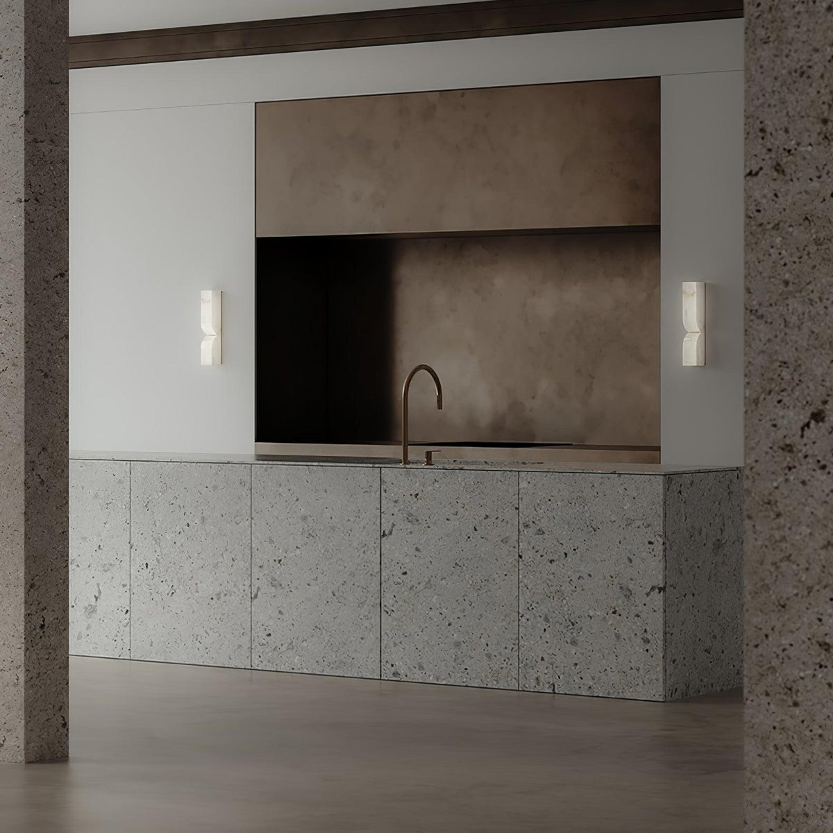 Alabaster Wall Sconce with Adjustable Light Direction