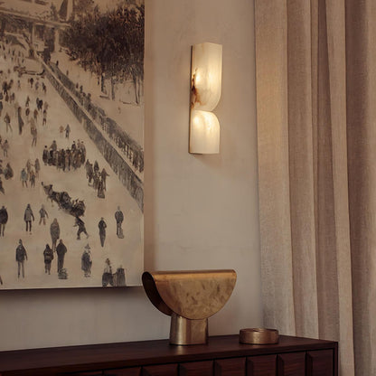 Alabaster Wall Sconce with Adjustable Light Direction