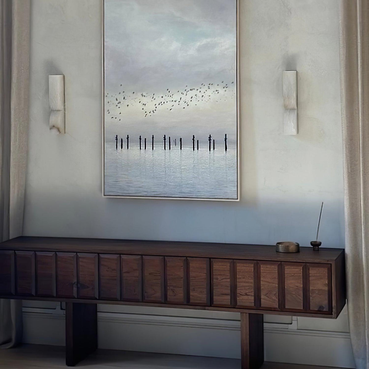 Alabaster Wall Sconce with Adjustable Light Direction