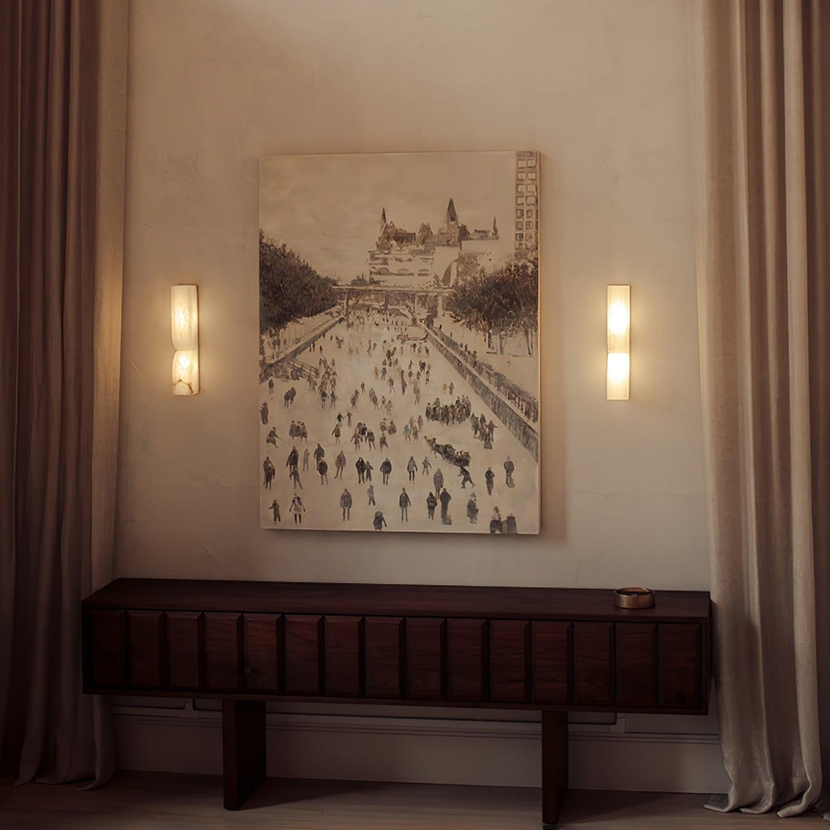 Alabaster Wall Sconce with Adjustable Light Direction