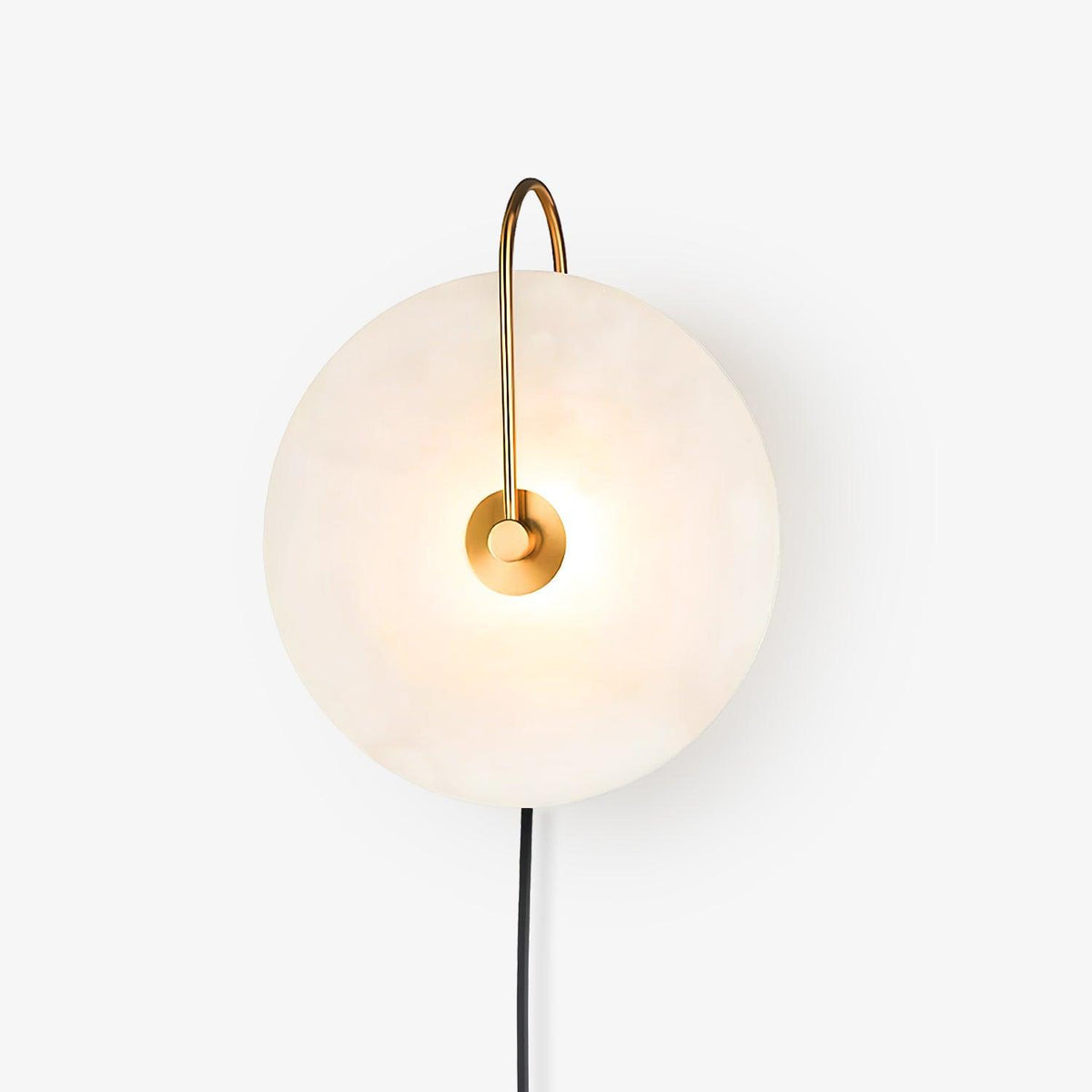Alabaster LED Plug-In Wall Lamp, Dimmable