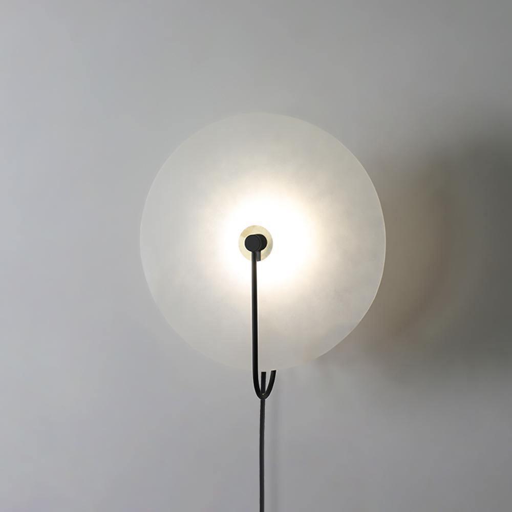 Alabaster LED Plug-In Wall Lamp, Dimmable — detail view