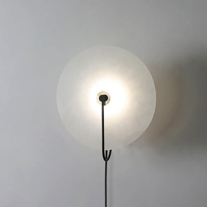 Alabaster LED Plug-In Wall Lamp, Dimmable — detail view