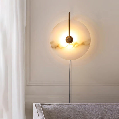 Alabaster LED Plug-In Wall Lamp, Dimmable