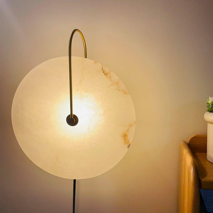 Alabaster LED Plug-In Wall Lamp, Dimmable