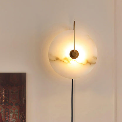 Alabaster LED Plug-In Wall Lamp, Dimmable