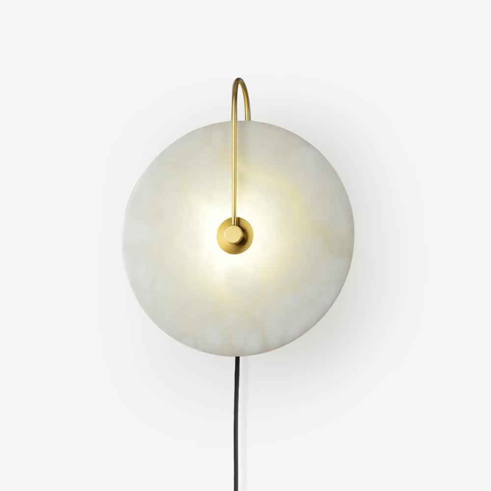 Alabaster LED Plug-In Wall Lamp, Dimmable