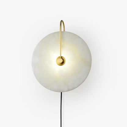 Alabaster LED Plug-In Wall Lamp, Dimmable