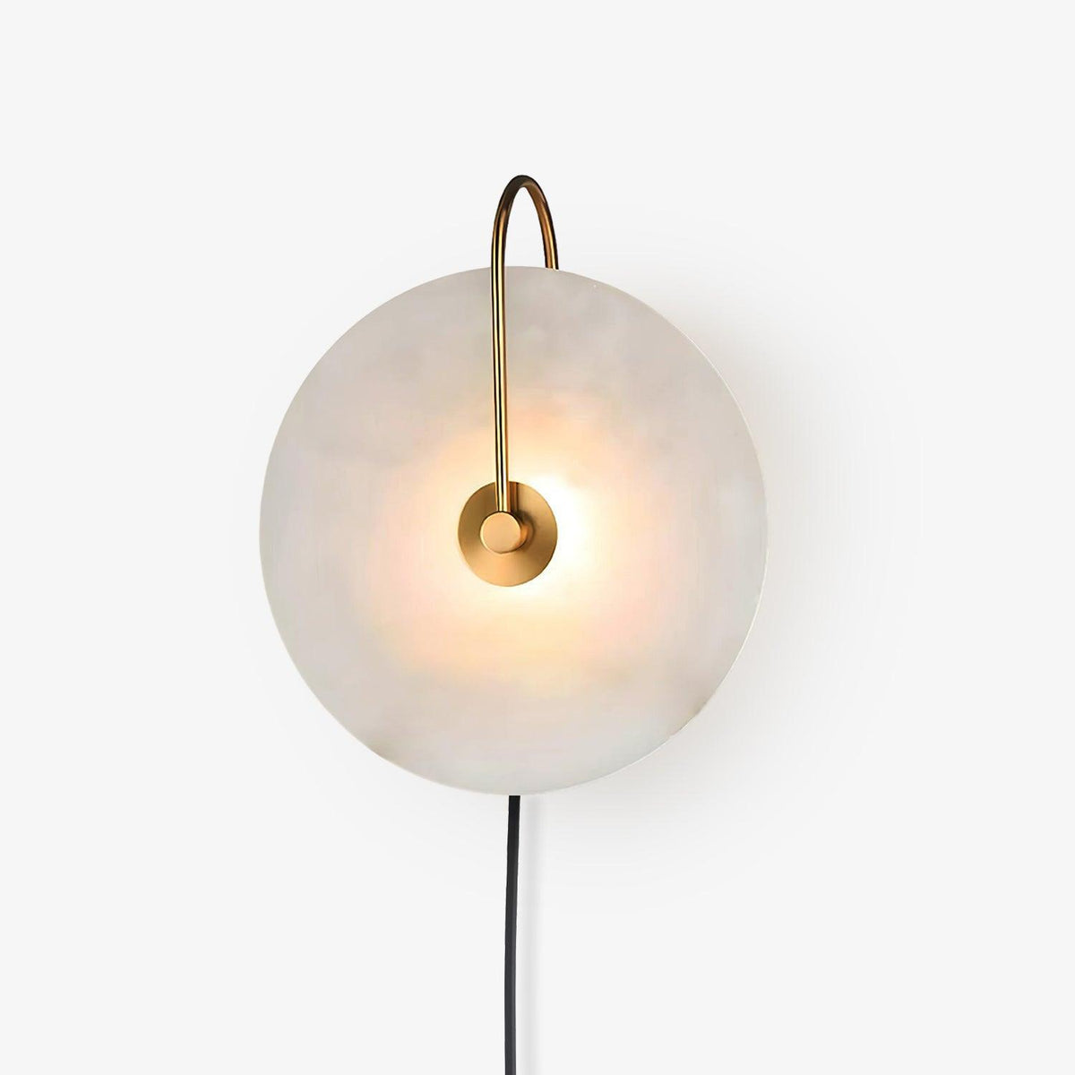Alabaster LED Plug-In Wall Lamp, Dimmable
