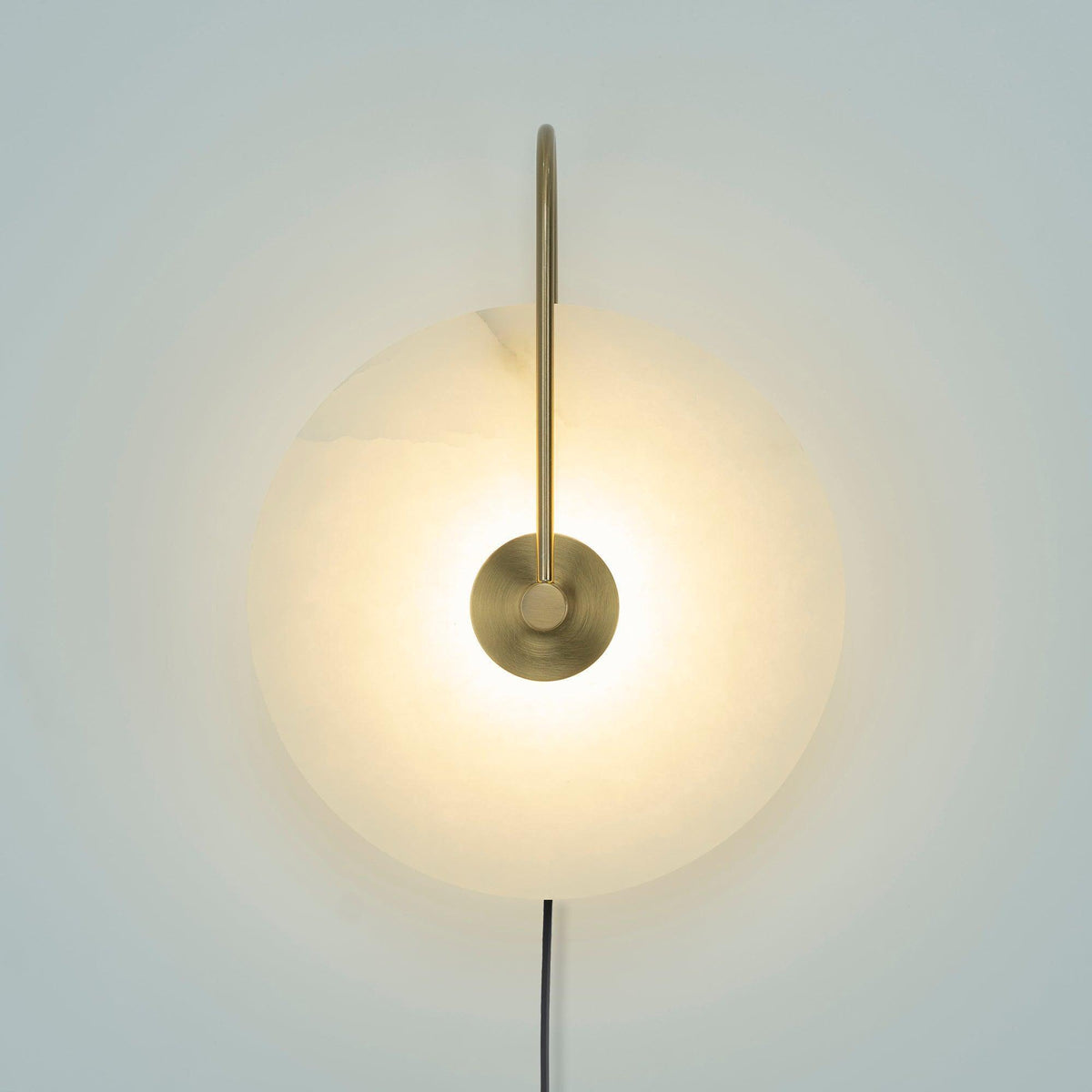 Alabaster LED Plug-In Wall Lamp, Dimmable