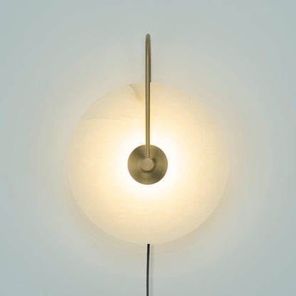 Alabaster LED Plug-In Wall Lamp, Dimmable