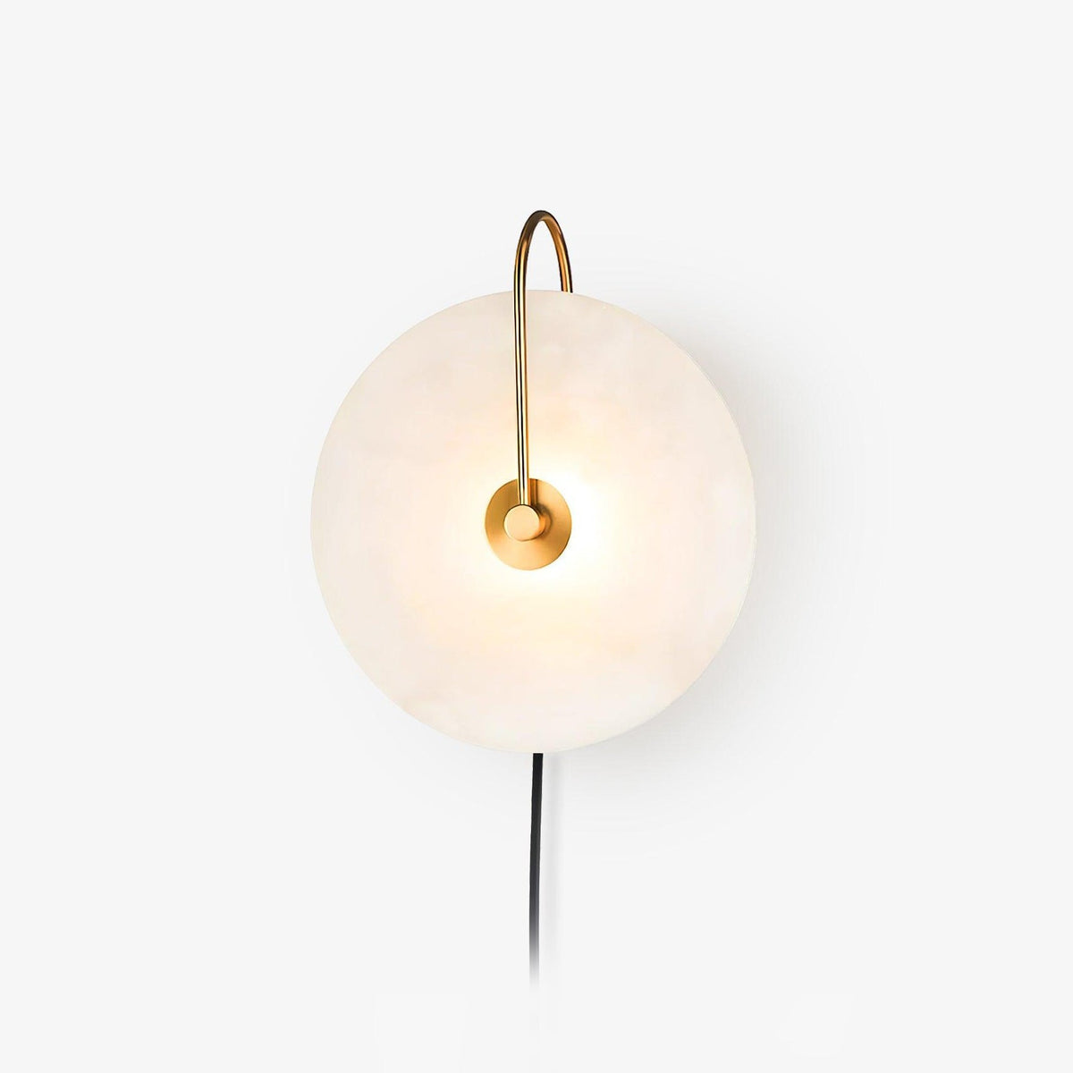 Alabaster LED Plug-In Wall Lamp, Dimmable — alternate angle