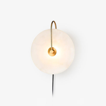 Alabaster LED Plug-In Wall Lamp, Dimmable — alternate angle