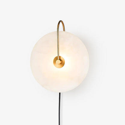 Alabaster LED Plug-In Wall Lamp, Dimmable