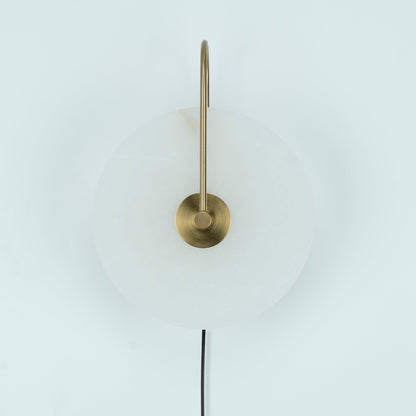 Alabaster LED Plug-In Wall Lamp, Dimmable