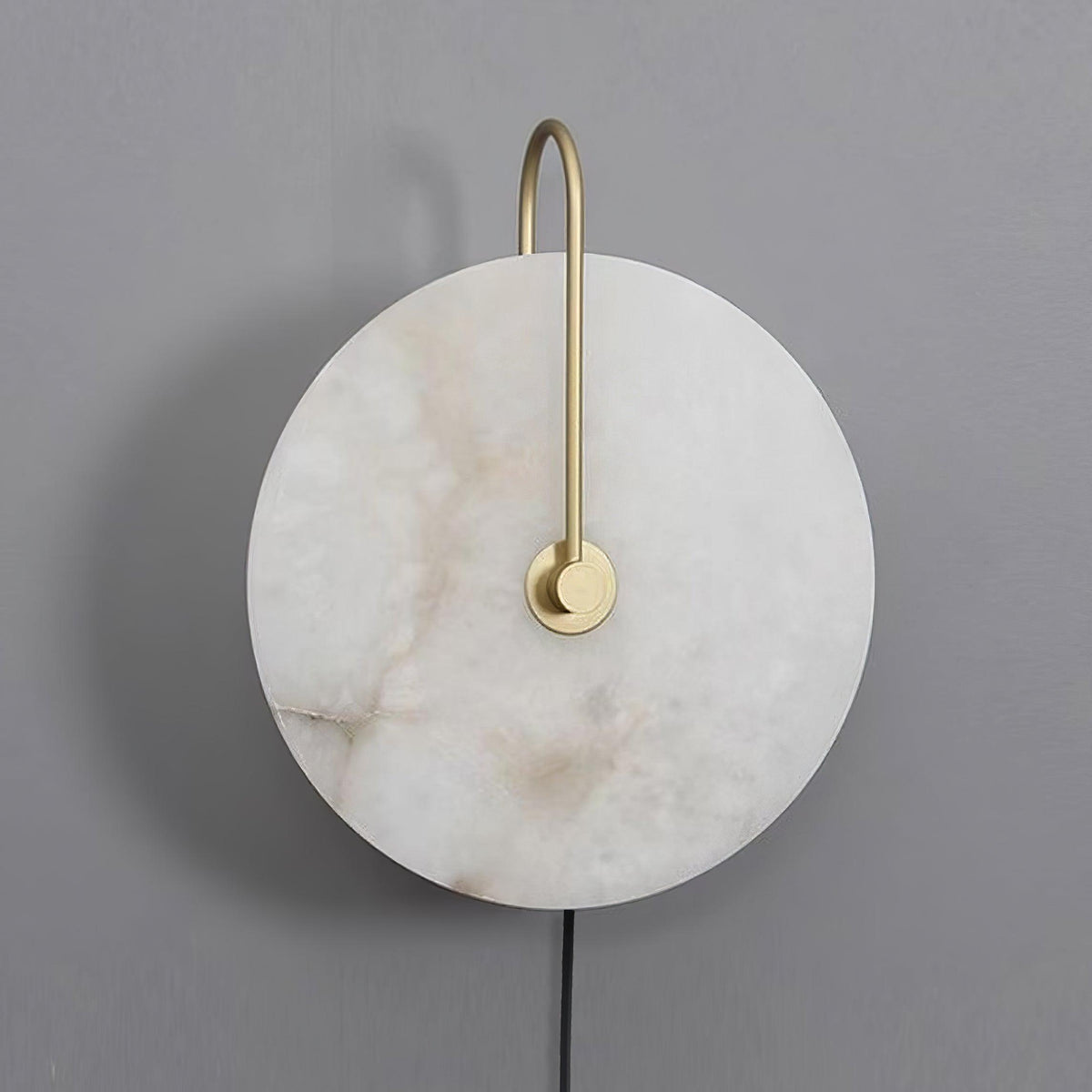 Alabaster LED Plug-In Wall Lamp, Dimmable