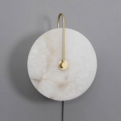 Alabaster LED Plug-In Wall Lamp, Dimmable