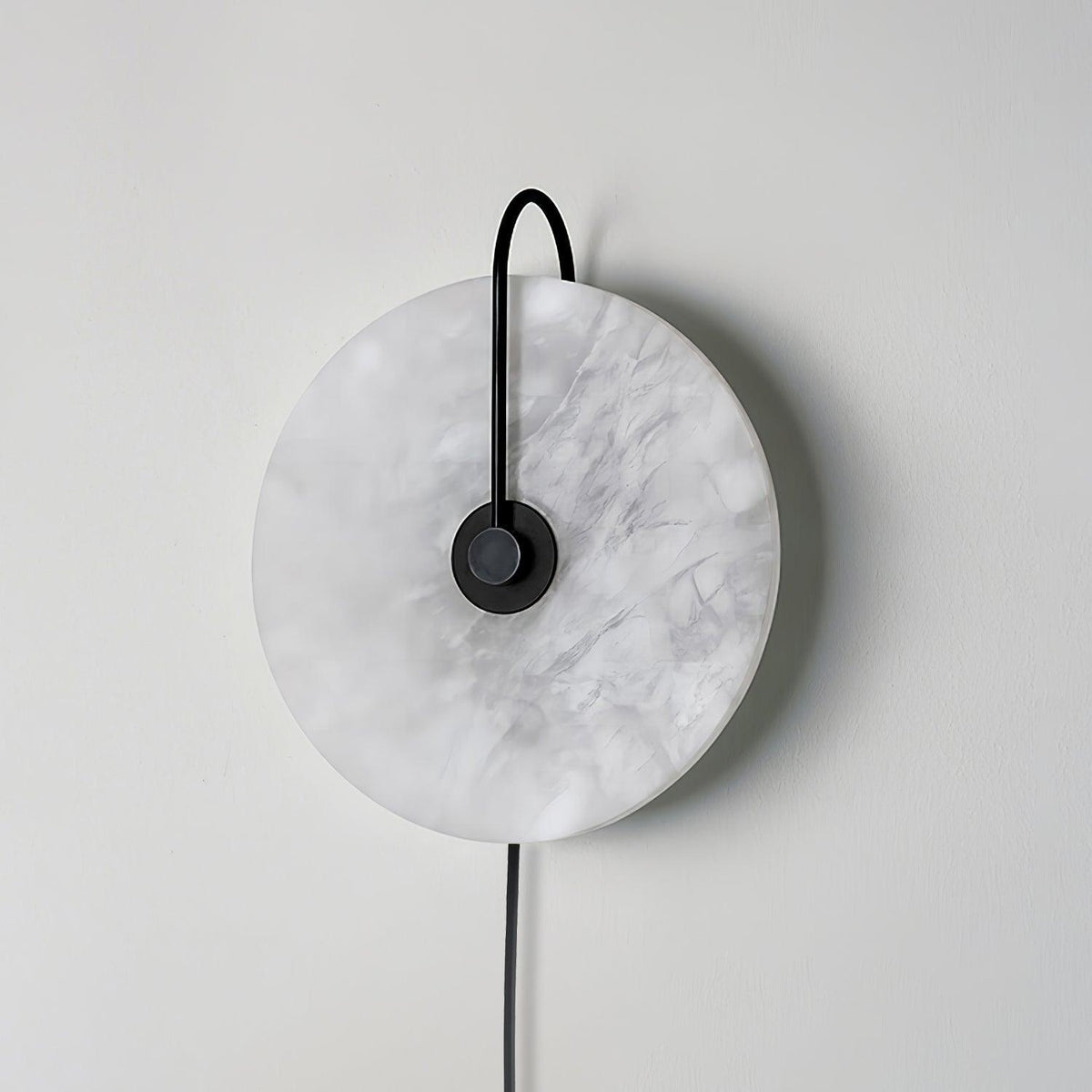 Alabaster LED Plug-In Wall Lamp, Dimmable