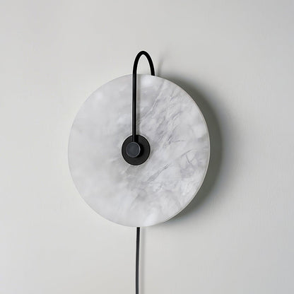 Alabaster LED Plug-In Wall Lamp, Dimmable