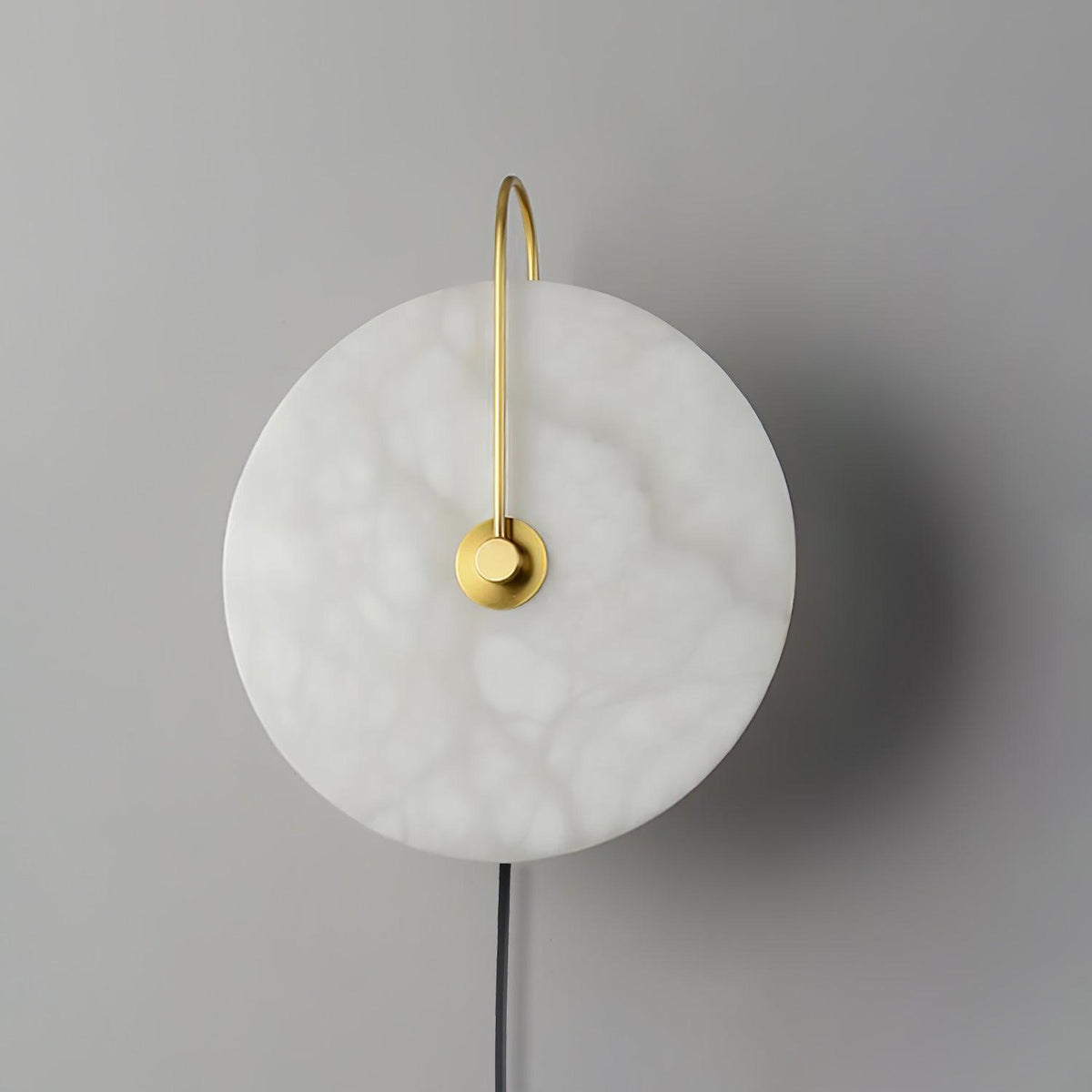 Alabaster LED Plug-In Wall Lamp, Dimmable