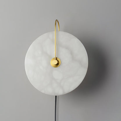 Alabaster LED Plug-In Wall Lamp, Dimmable