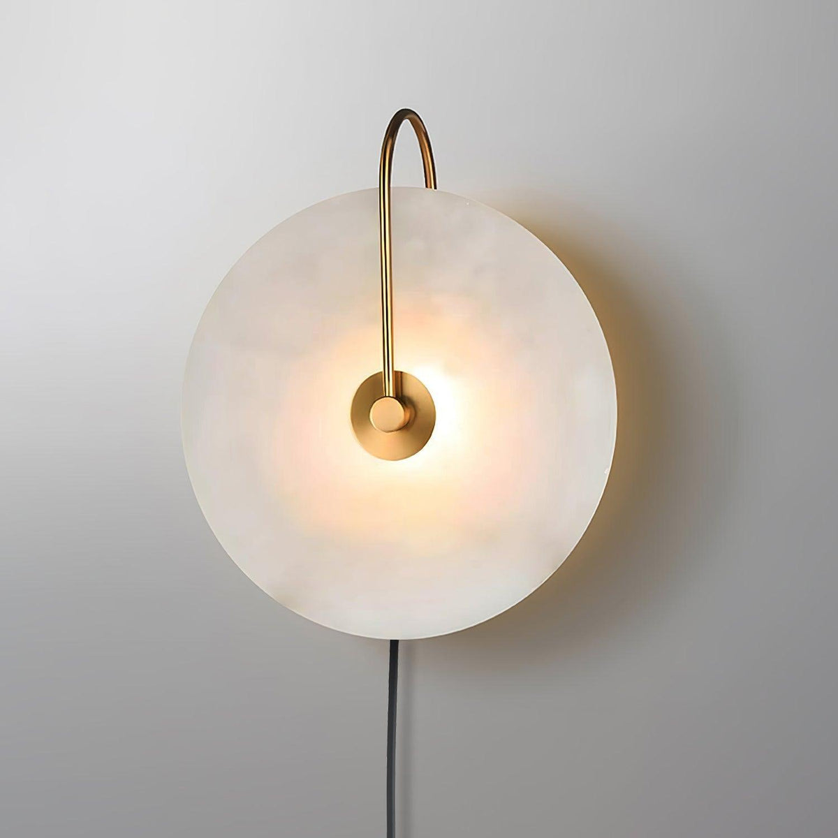 Alabaster LED Plug-In Wall Lamp, Dimmable