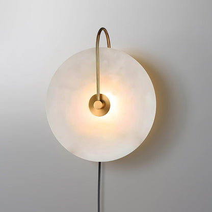 Alabaster LED Plug-In Wall Lamp, Dimmable