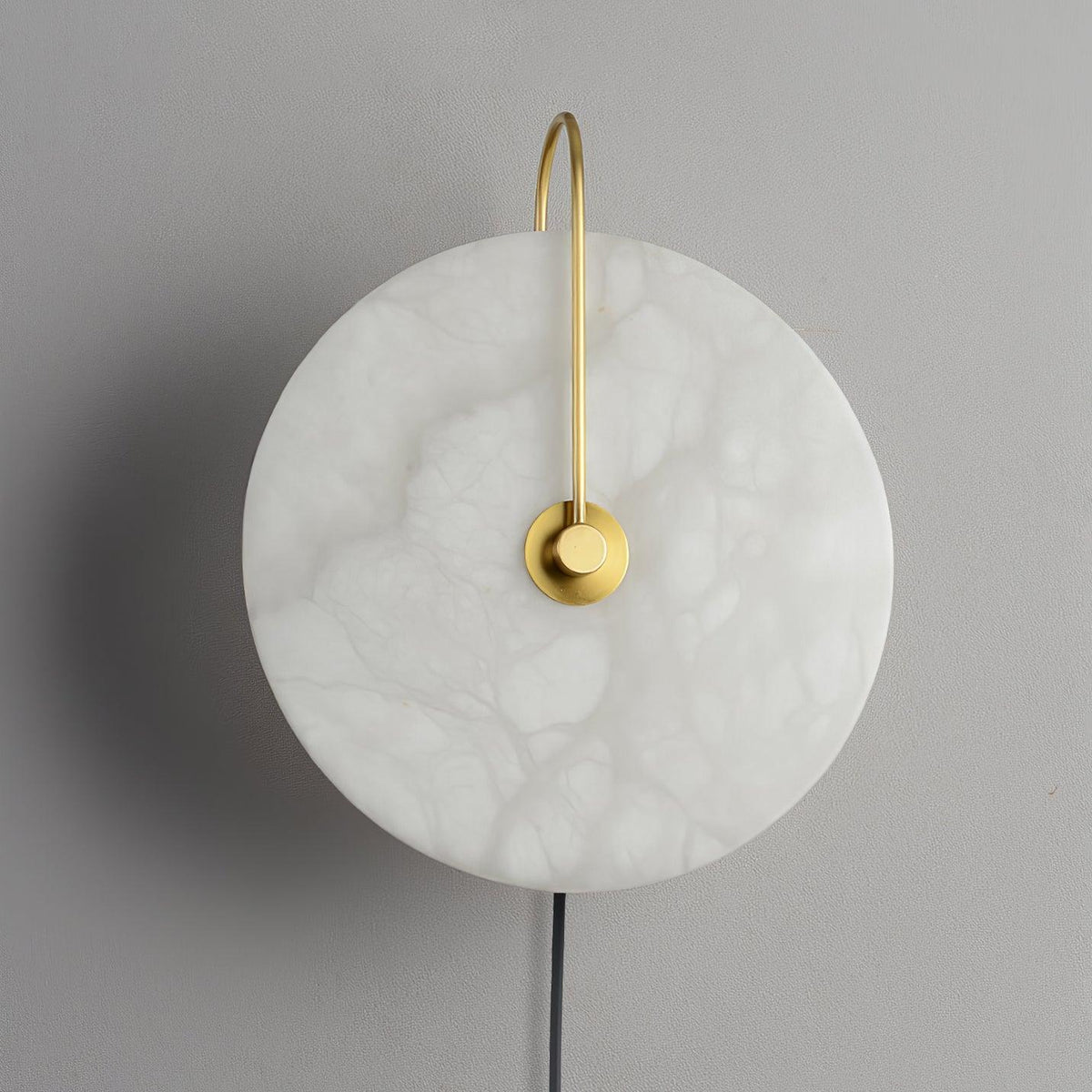 Alabaster LED Plug-In Wall Lamp, Dimmable
