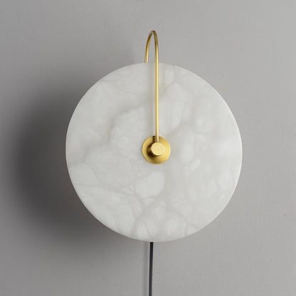 Alabaster LED Plug-In Wall Lamp, Dimmable