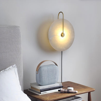 Alabaster LED Plug-In Wall Lamp, Dimmable