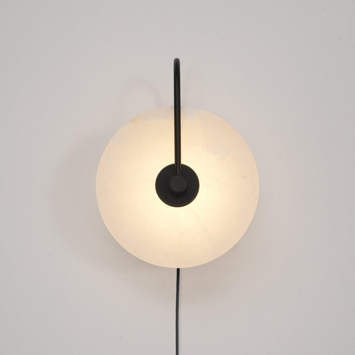 Alabaster LED Plug-In Wall Lamp, Dimmable