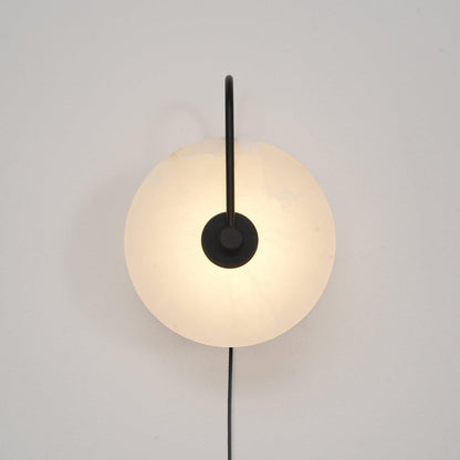 Alabaster LED Plug-In Wall Lamp, Dimmable