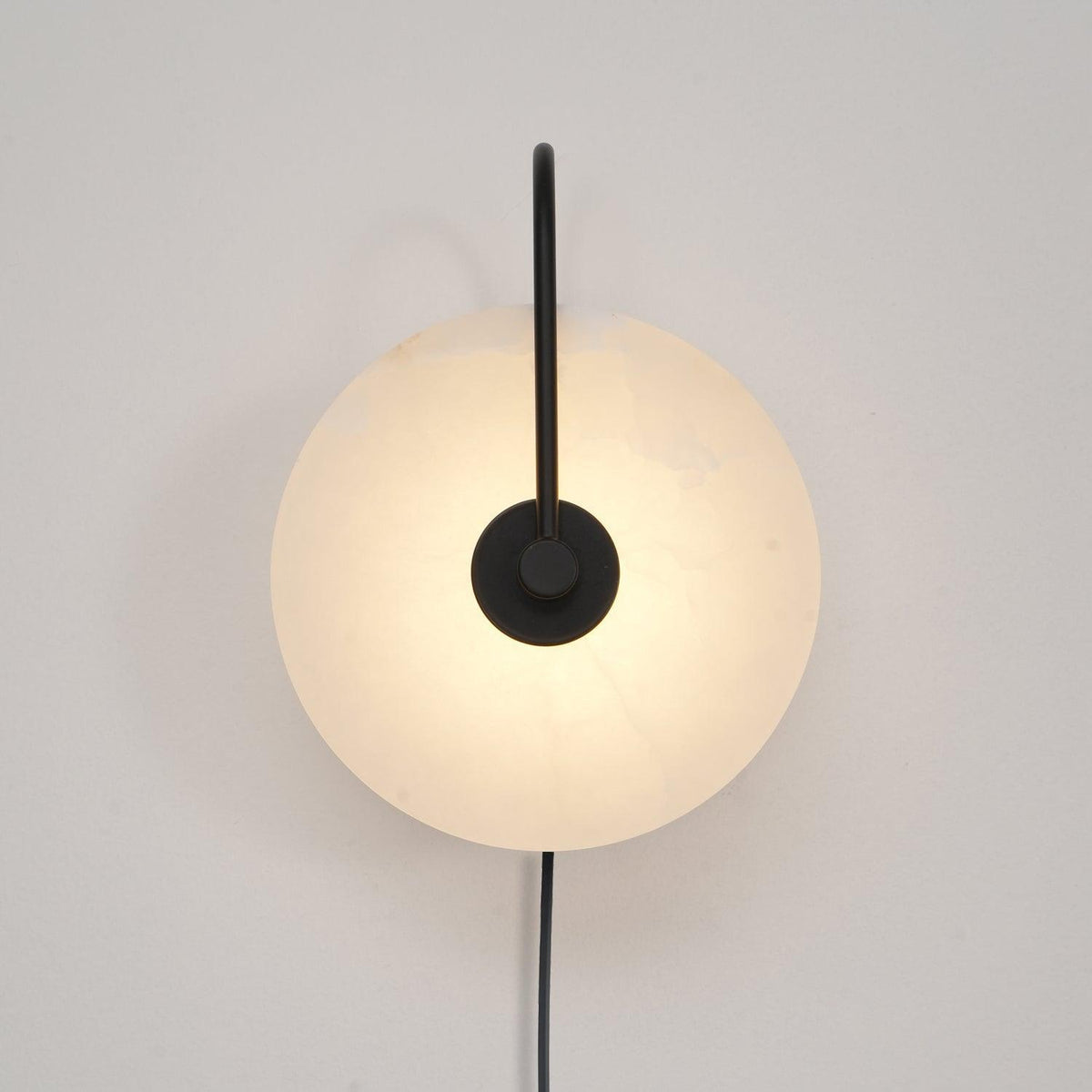 Alabaster LED Plug-In Wall Lamp, Dimmable