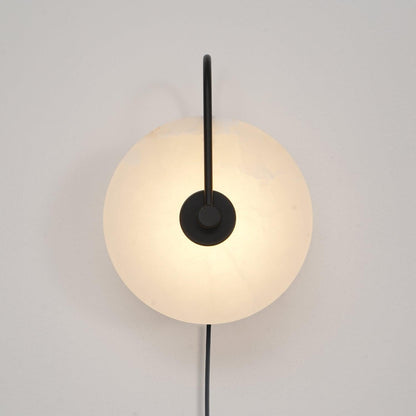 Alabaster LED Plug-In Wall Lamp, Dimmable