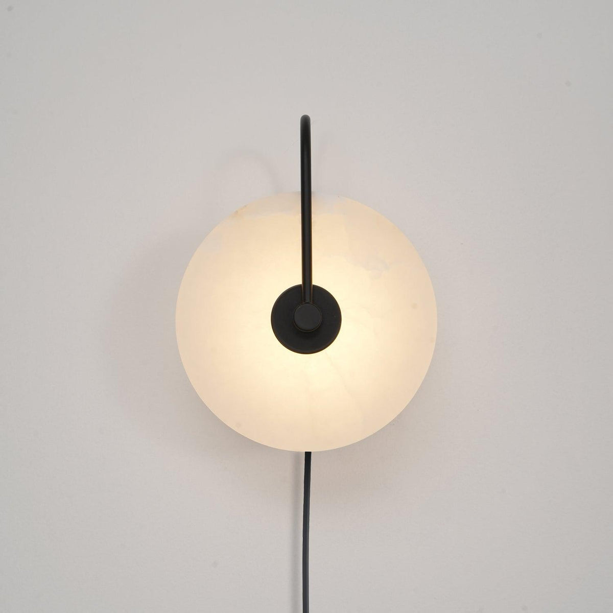 Alabaster LED Plug-In Wall Lamp, Dimmable