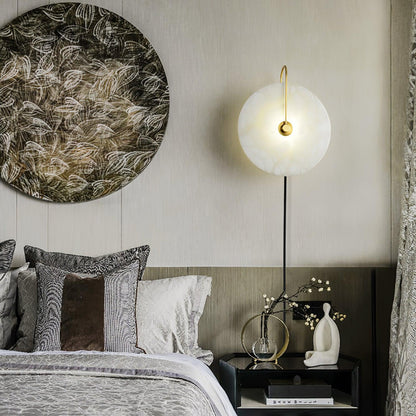 Alabaster LED Plug-In Wall Lamp, Dimmable