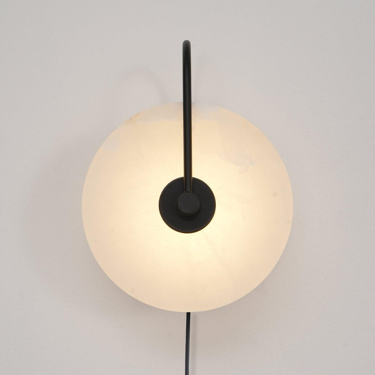 Alabaster LED Plug-In Wall Lamp, Dimmable