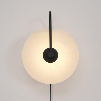 Alabaster LED Plug-In Wall Lamp, Dimmable